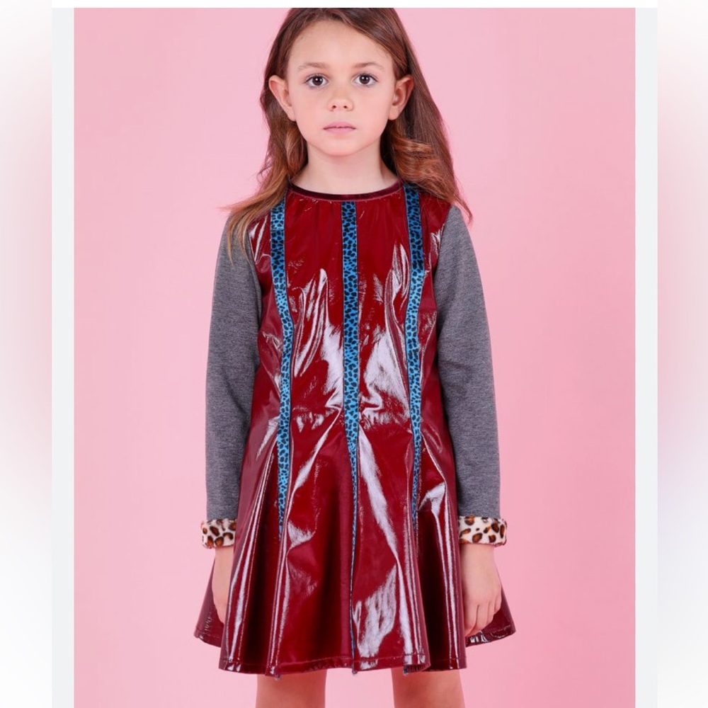 Pam con chocolate Faux Leather Dress Sz 2